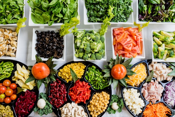 Variety of fresh fruits and vegetables